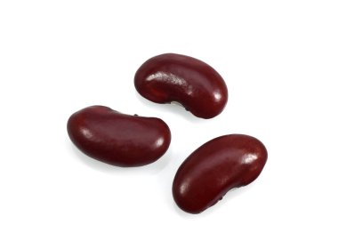 Red Beans, phaseolus vulgaris, Kurumuş Sebzeler Beyaz Arkaplan 'a karşı  