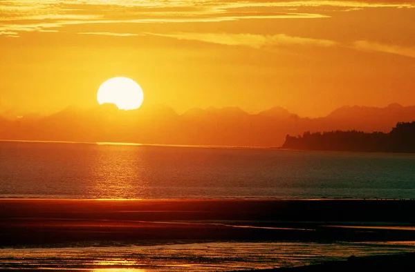 Sonnenuntergang Über Dem Ozean Alaska — Stockfoto
