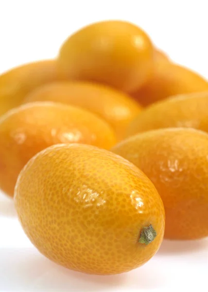 Kumquat Fortunella Margarita Fruits White Background — Stock Photo, Image
