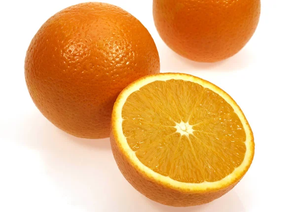Orange Citrus Sinensis Fruits White Background — Stock Photo, Image