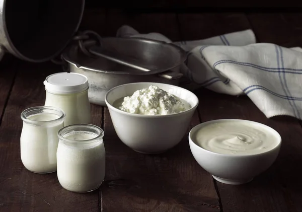 Milk Based Products Double Cream Yoghurt Soft Cheese — 스톡 사진