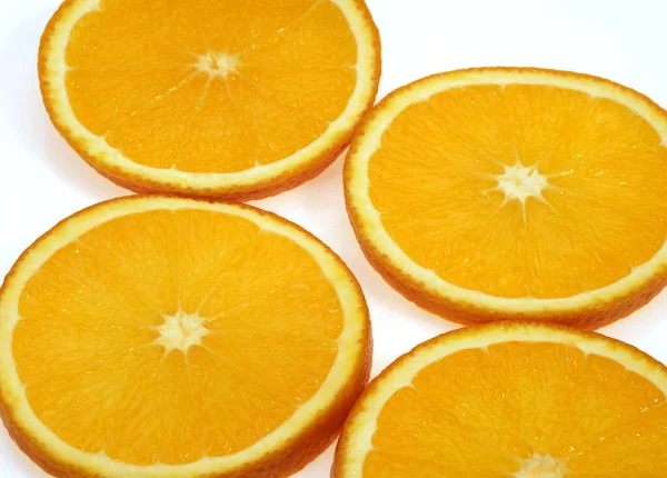 Orange Agrumes Sinensis Fruits Sur Fond Blanc — Photo