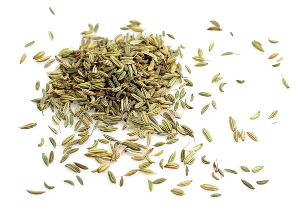 Fennel Seed Foeniculum Vulgare Белом Фоне — стоковое фото