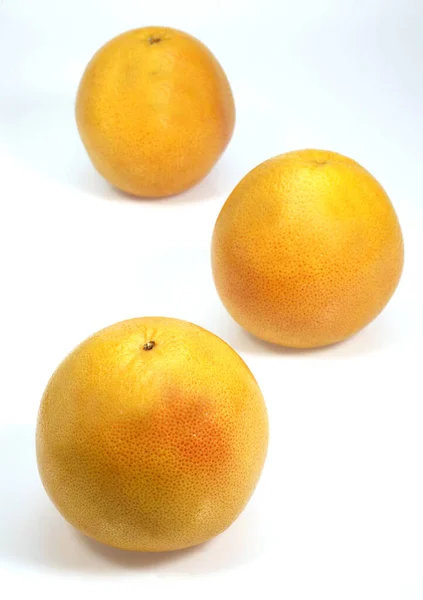 Pomelo Citrus Paradisi Vruchten Tegen Witte Achtergrond — Stockfoto