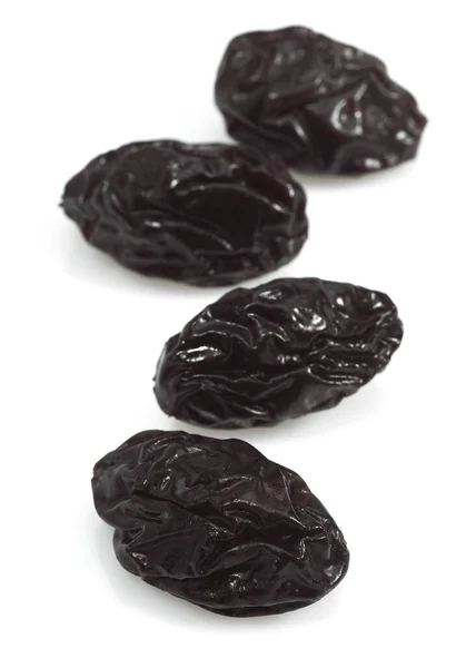 Dry Prunes White Background — Stock Photo, Image