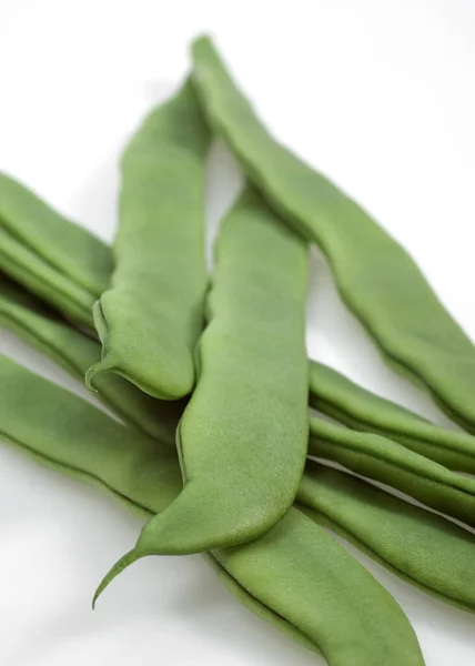 Franse Bonen Genaamd Coco Plat Phaseolus Vulgaris Bonen Tegen Witte — Stockfoto