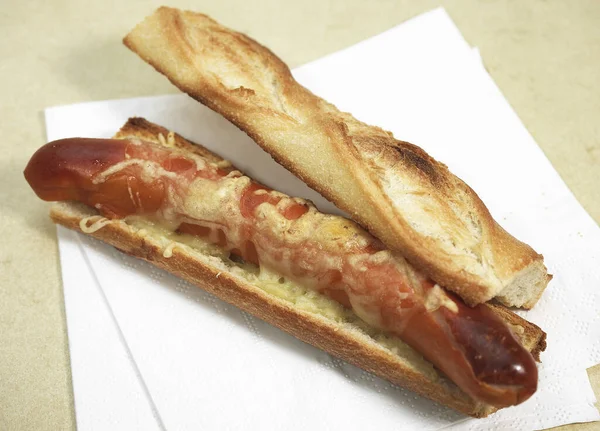 Hot Dog Ψωμί Λουκάνικο — Φωτογραφία Αρχείου