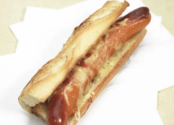 Hot Dog Pain Saucisse — Photo