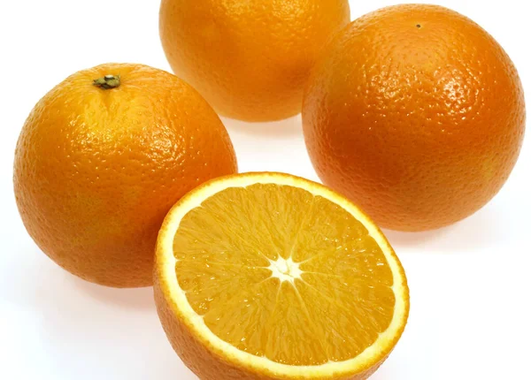 Orange Citrus Sinensis Fruits White Background — Stock Photo, Image