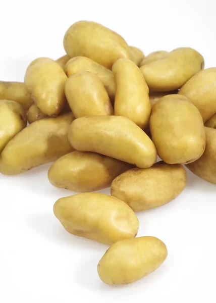 Charlotte Potatoes Solanum Tuberosum Vegetables White Background — Stock Photo, Image