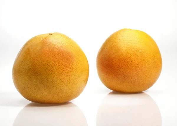 ポメロ 柑橘類の楽園 白を背景にした果物 — ストック写真
