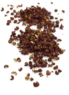 Czechuan or Sichuan Pepper, zanthoxylum simulans, against White Background  