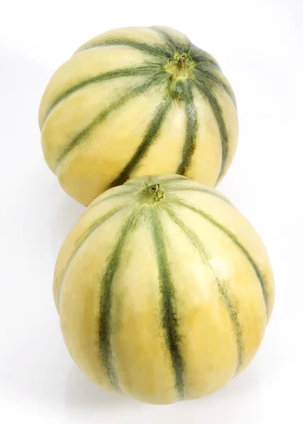 Cavaillon Melone Cetriolo Melo Frutta Fondo Bianco — Foto Stock