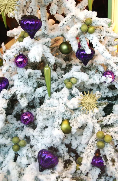 Arbre Noël Décoré Alsace France — Photo