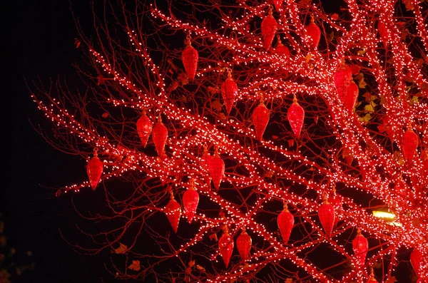 Geschmückter Weihnachtsbaum Den Galeries Lafayette Haussmann Boulevard Paris — Stockfoto