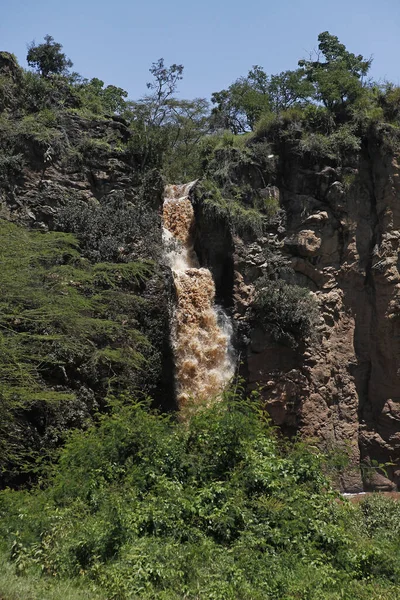 Kilátás Vízesés Folyó Vízelvezető Makalia Vízesés Lake Nakuru Nagy Hasadék — Stock Fotó