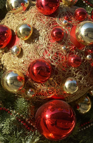 Christmas Bowls Street Decorations Paris — Stock Photo, Image