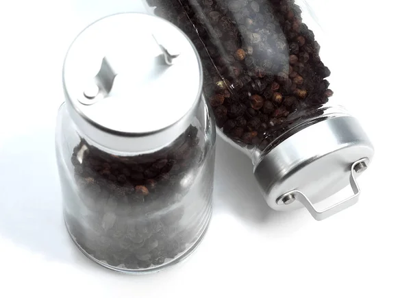 Black Peppercorn Piper Nigrum Białym Tle — Zdjęcie stockowe