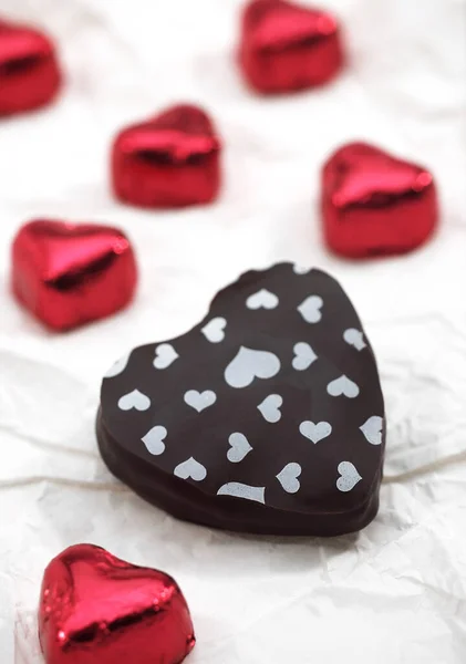 Chocolate Heart Present Valentine Day — Stock Photo, Image