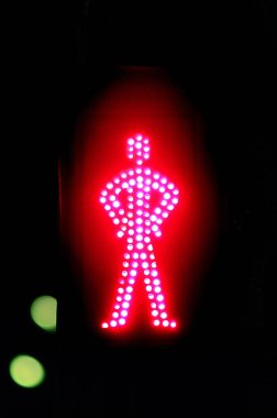 Yaya trafiği ışığı, renkli arkaplan
