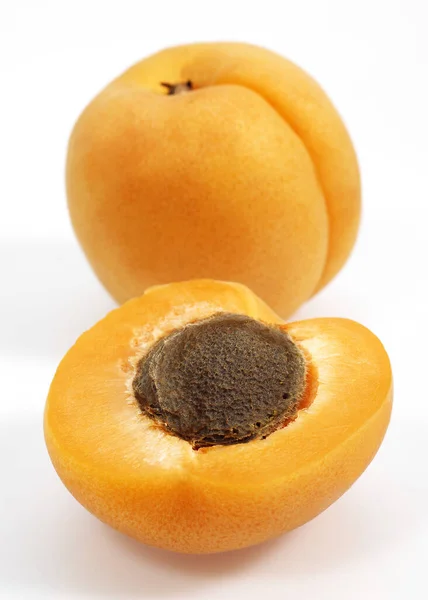 Apricots Prunus Armeniaca White Background — 图库照片