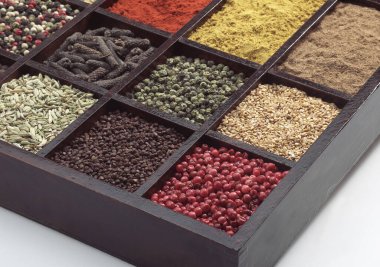 Baharatlı kutu, yemek arkaplanı