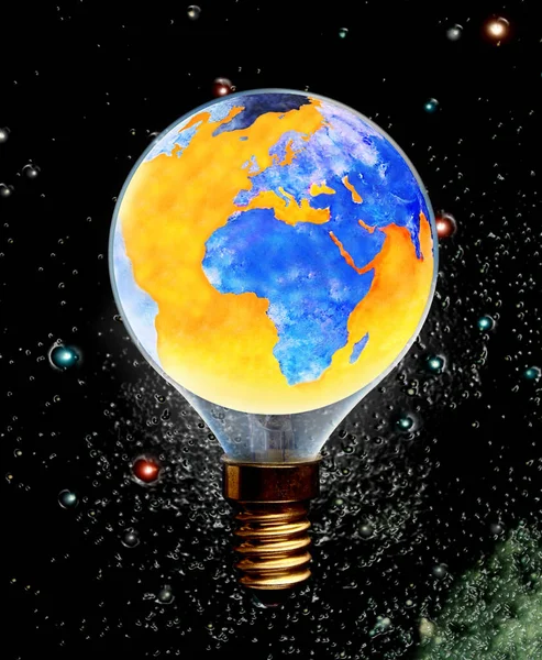 Earth Concept Bulb Composite Image — Stock Photo, Image