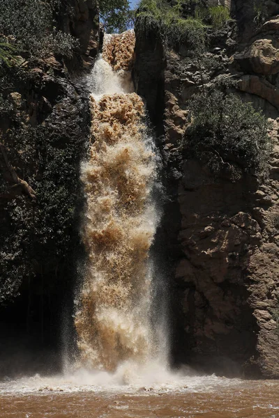 Vista Cascada Río Que Desemboca Lago Cascada Makalia Lago Nakuru —  Fotos de Stock