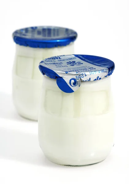 Yogurt White Background — 스톡 사진