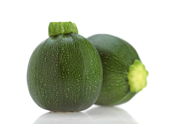 Courgette Redondo Abobrinha Cucurbita Pepo Contra Fundo Branco — Fotografia de Stock