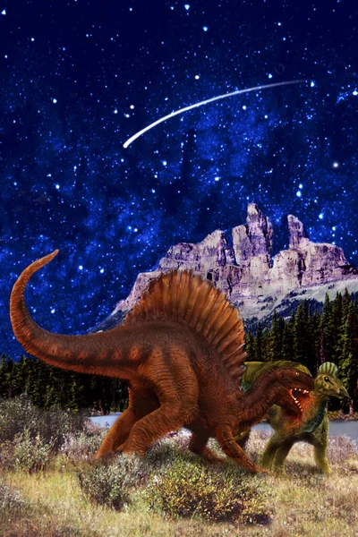 白垩纪晚期的一种大型食肉动物 螺旋龙 — 图库照片