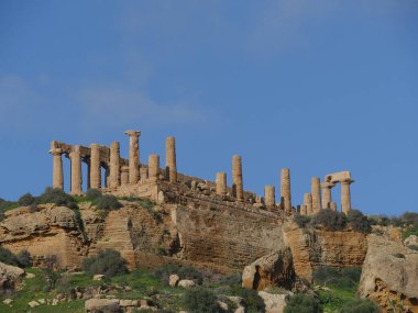 Yunan Juno Lacina Tapınağı, Vallee di Templi, Agrigento, Sicilya, İtalya  