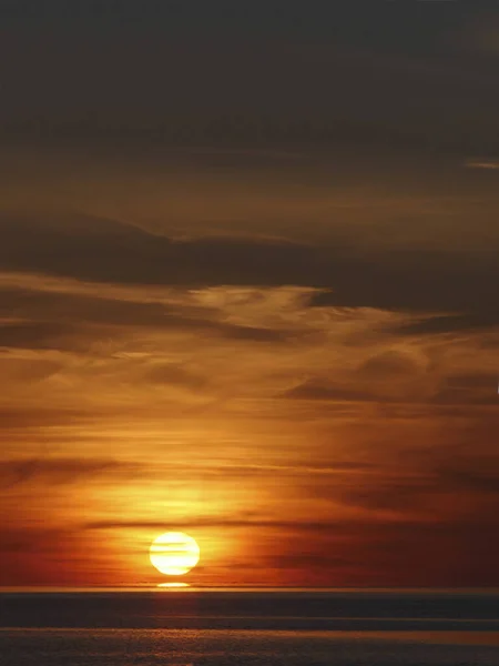 Tramonto Sul Mare Vicino Marsala Sicilia — Foto Stock