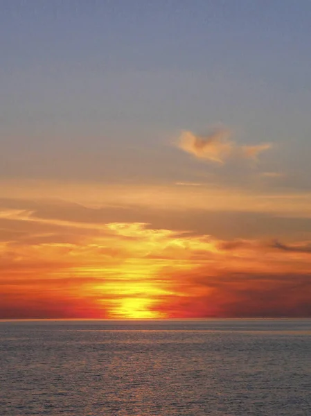 Tramonto Sul Mare Vicino Marsala Sicilia — Foto Stock