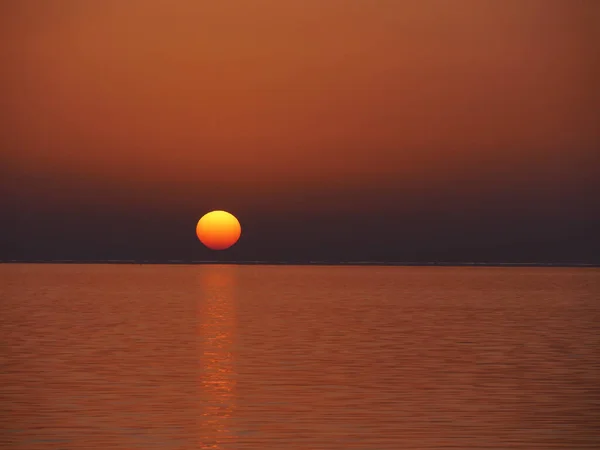 Sonnenuntergang Meer Nahe Marsala Auf Sizilien Italien — Stockfoto