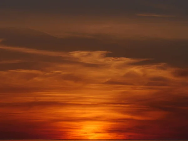 Tramonto Sul Mare Vicino Marsala Sicilia — Foto Stock