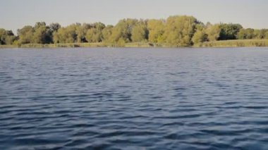 Havadan görünümü. Güzel yaz Nehri boyunca uçan