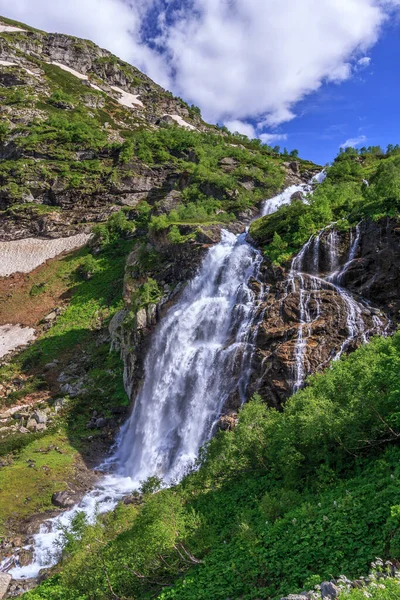 Nádherná Malebná Krajina Imeretinského Vodopádu Kavkaze Karáčí Čerkesská Republika Imeretinka — Stock fotografie