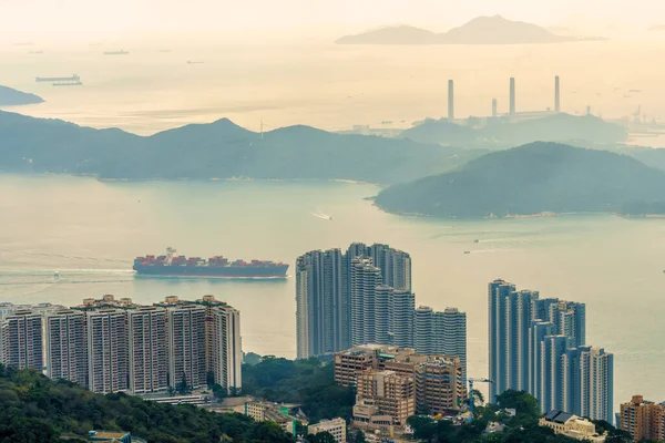 Lamma Sziget Victoria Peak Ből Hong Kong Szigetén Hong Kong — Stock Fotó