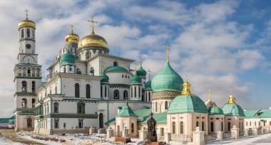 Istra, Rusya - 02 Şubat 2016: Yeni Kudüs kışın manastırda