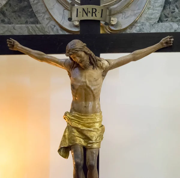 Ο Ιησούς Χριστός σταυρώθηκε. Καθολική θρησκεία σύμβολο. Royalty Free Εικόνες Αρχείου