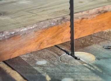 Testere yakın kesme ahşap için