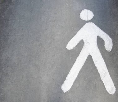  Yaya lane için asfalt üzerinde boyalı işaret