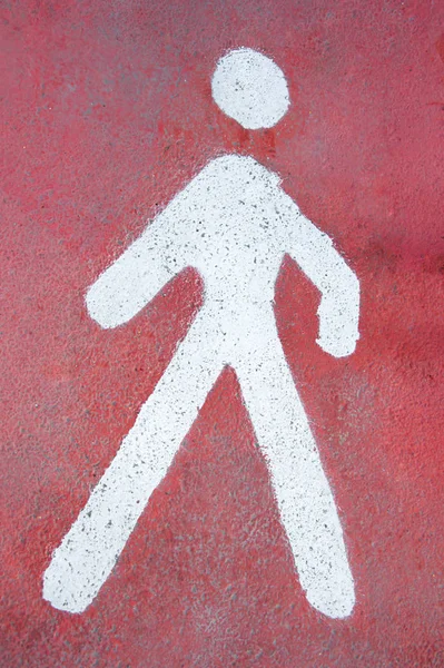 Sinal pintado no asfalto para pista de pedestres — Fotografia de Stock