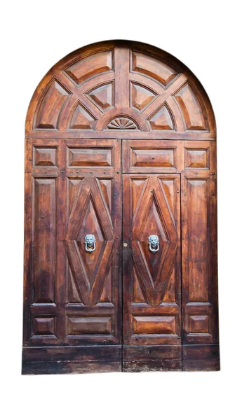  İtalyan mimarisi ayrıntı. Eski ortaçağ tarzı ön kapı