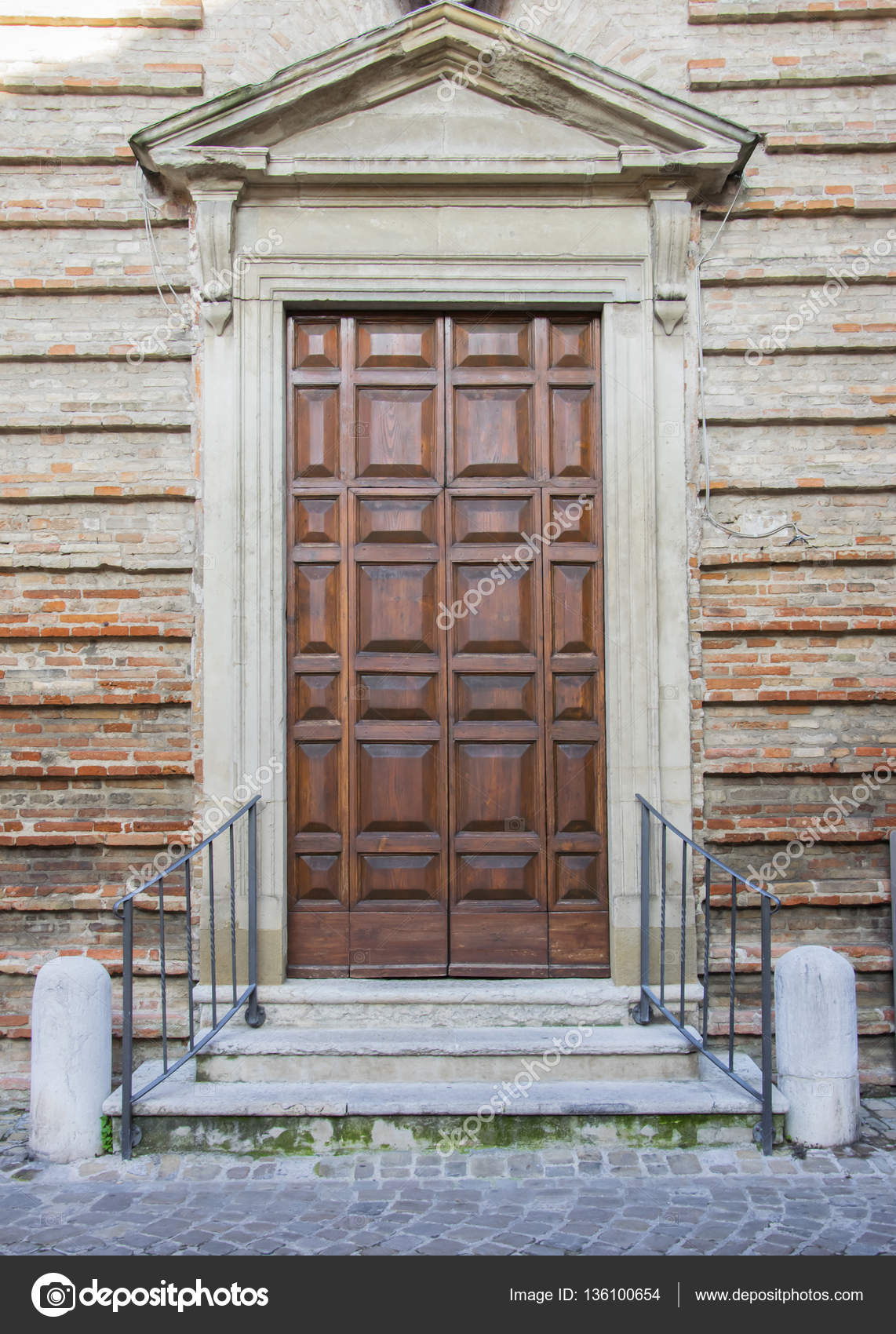Italian Architecture Detail Old Meval Style Front Door Stock Italian Architecture Detail Old Meval Style Front Door Stock Photo