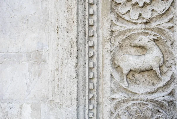 (assisi, umbrien, italien) - aus Stein geschnitzte Verzierungen in der Basilika von assisi. — Stockfoto