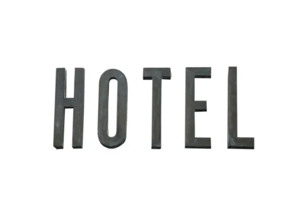 Hotel Sign On Wall Arrière-plan. Concept de vacances . — Photo