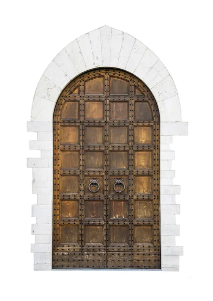 The entrance wooden door in an old Italian house. — Stock Photo, Image