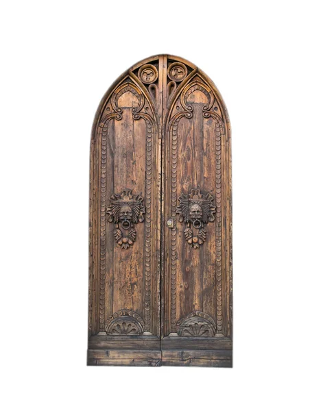 Bir eski İtalyanca evde giriş ahşap kapı. 